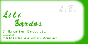 lili bardos business card